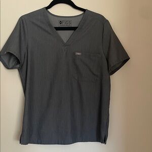 Figs Men's Charcoal scrub set with jogging pants & straight leg pants